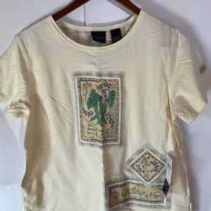 Jenny Buchanan Tee-top with patchwork detail.